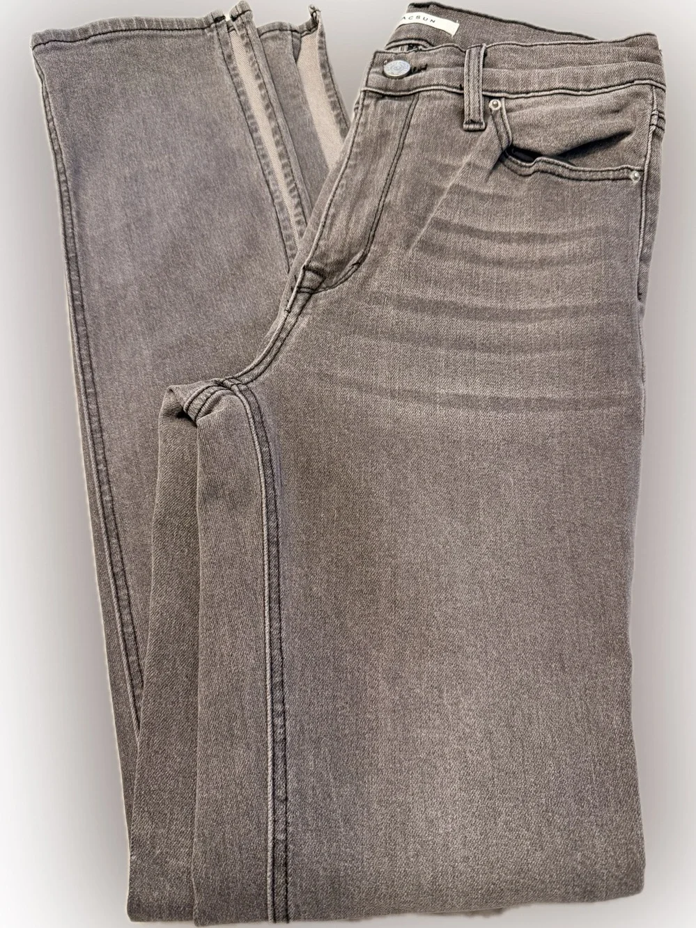 PacSun Light Gray High-Rise Straight Jeans